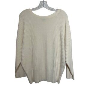 Ann Taylor Factory Ribbed Pullover Sweater Womens XL Cream New WOT